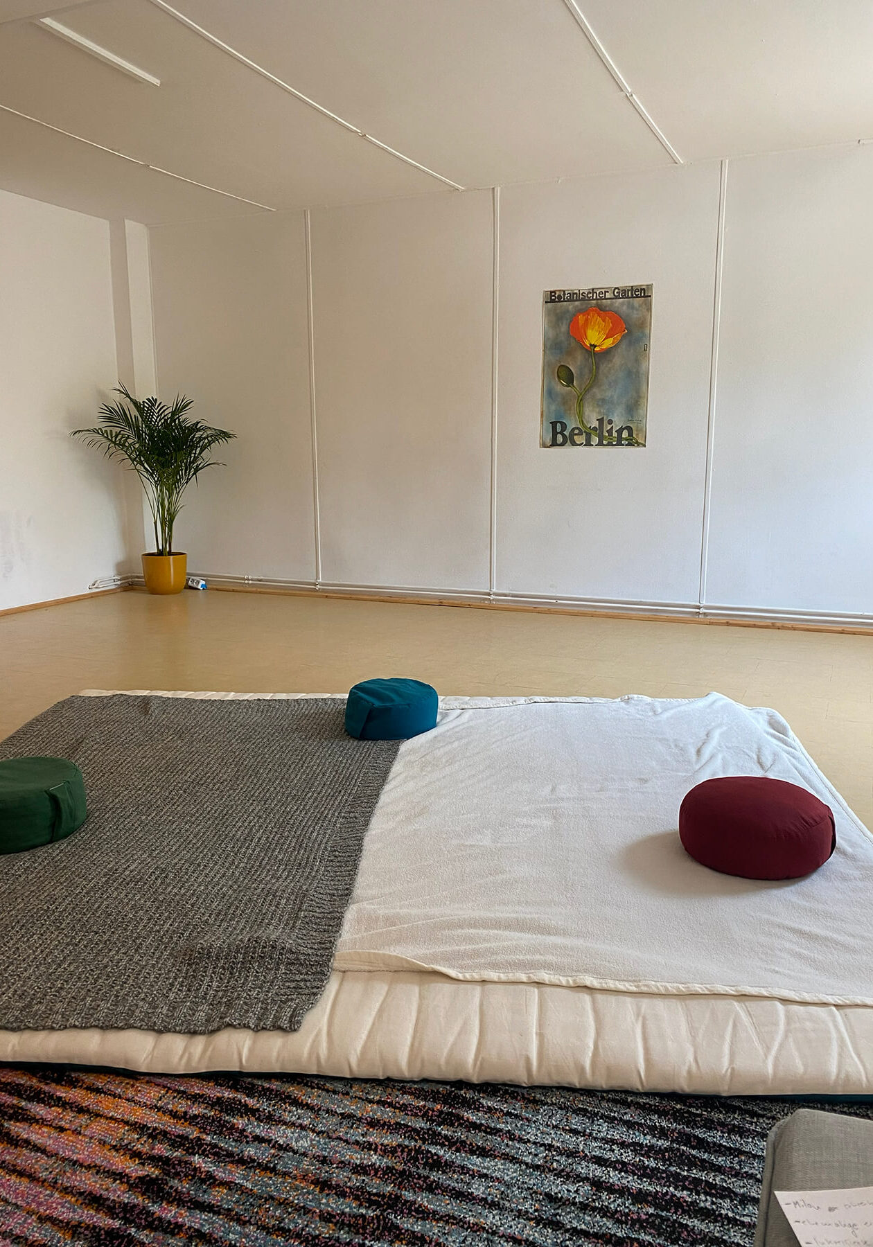 Spark Facilities for Rent - Bright room with futon and meditation pillows